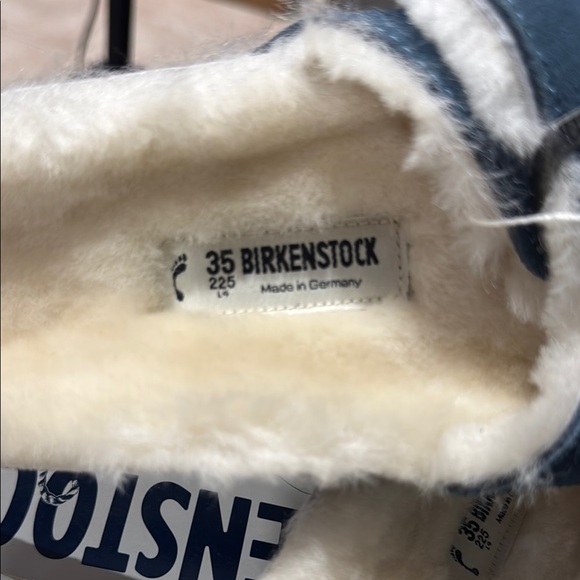 Birkenstock Navy and Cream Shearling Sandals size 35 US L4 narrow fit NWT - Picture 6 of 12